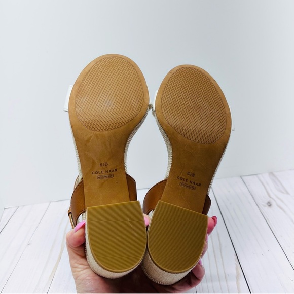 Cole Haan NEW Without Box Josie Block Heel Sandal - Cream and Brown Size 8.5 - Picture 8 of 11